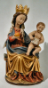 Holzfigur Madonna sitzend mit Kind 28 cm.