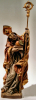 Holzfigur heiliger Nikolaus mit Buch und Apfel 36 cm