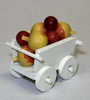 Flade Handwagen mit Äpfeln.